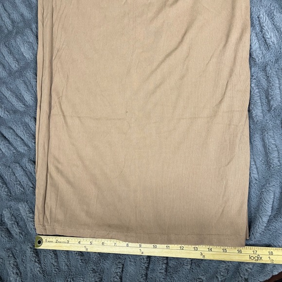 CIDER Ribbed Wide Leg Palazzo Pants Beige Size 1XL Elastic Waist - Picture 9 of 10